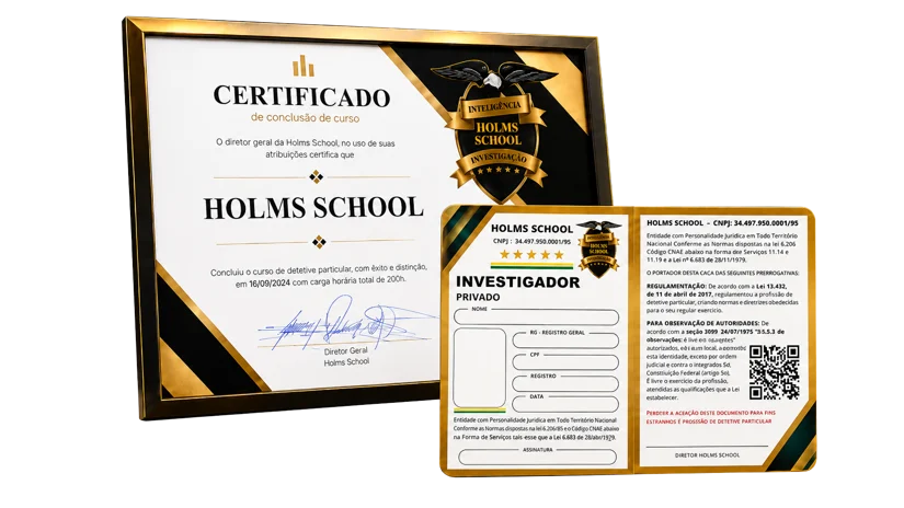 Certificado de conclusão e credencial Holms School